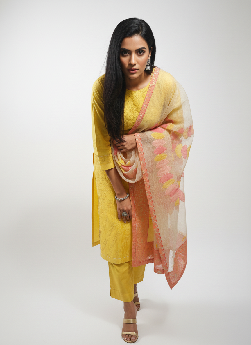 Semi Stitched Formal Chanderi Suitset