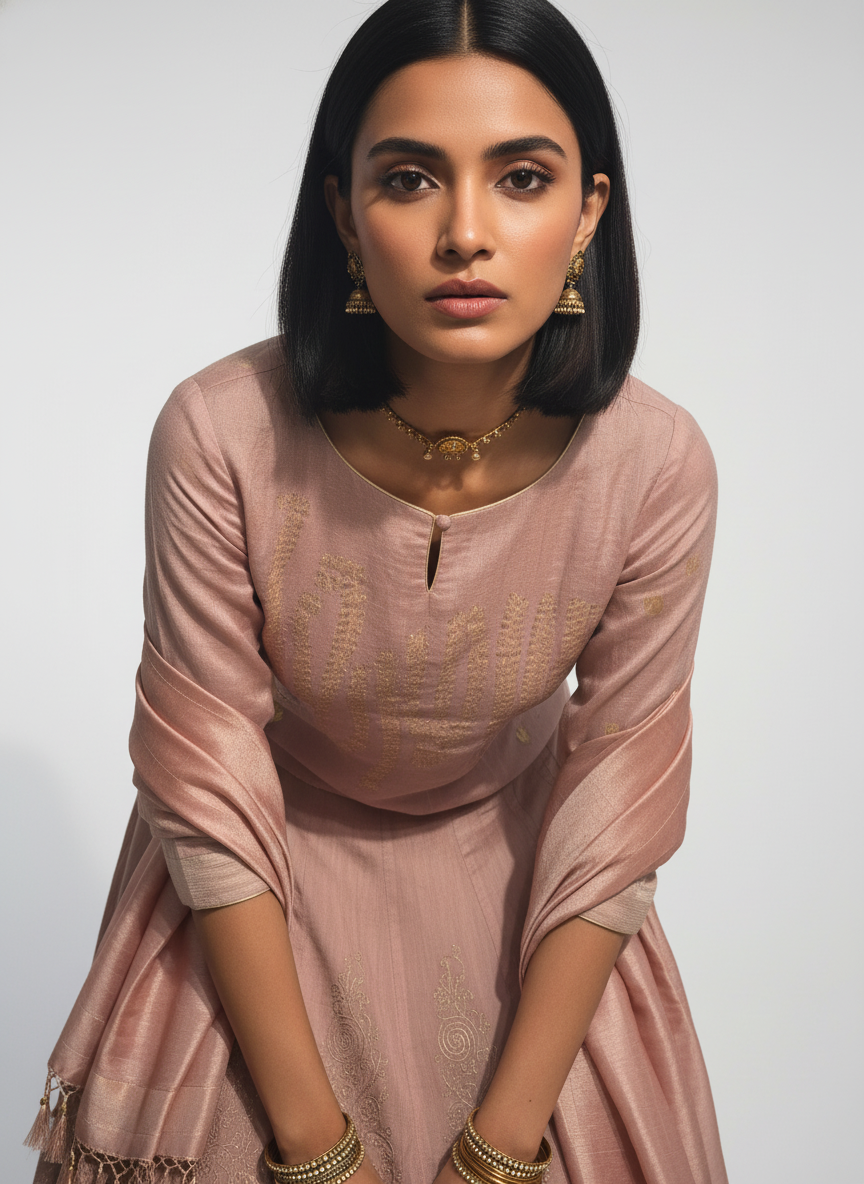 Formal chanderi Zari Woven Skirtset