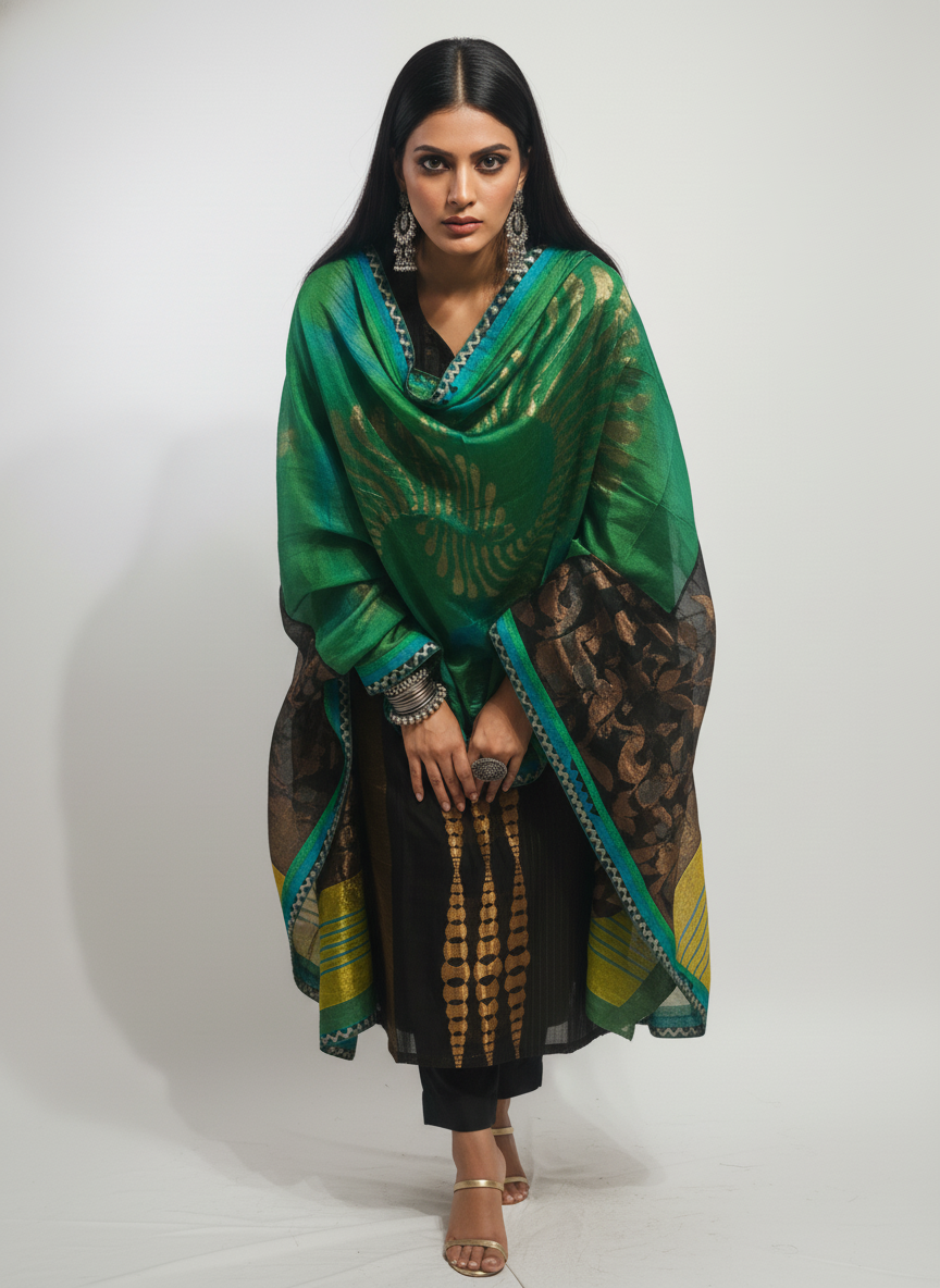 Semi Stitched Formal Chanderi Suitset