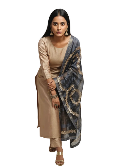 Semi Stitched Formal Chanderi Suitset