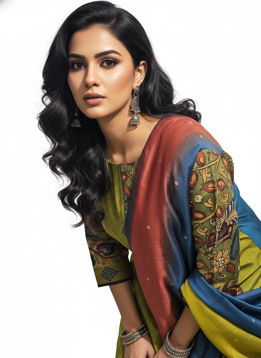 Semi Stitched Formal chanderi Suitset