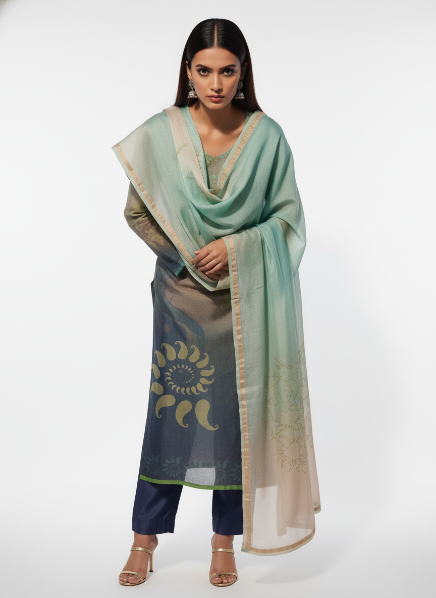 Semi Stitched Cotton Casual Suitset VISHAL KAPUR