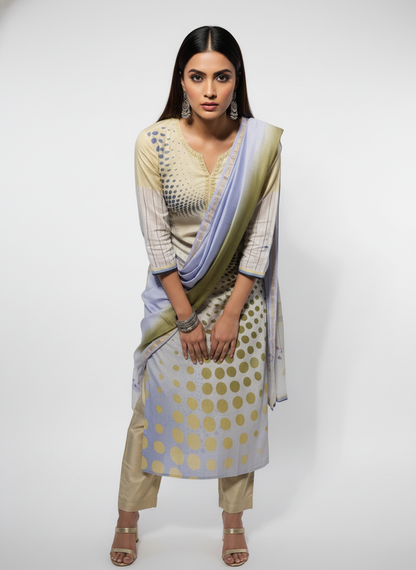 Semi Stitched Cotton Casual Suitset