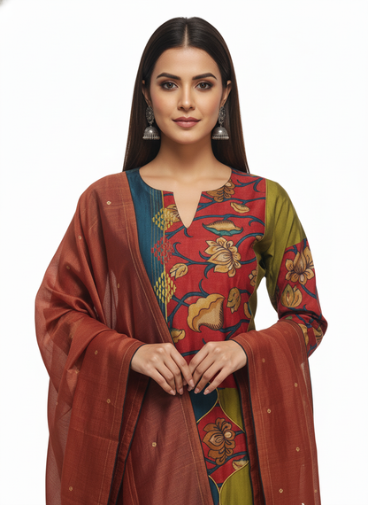 Semi Stitched Formal Chanderi Suitset