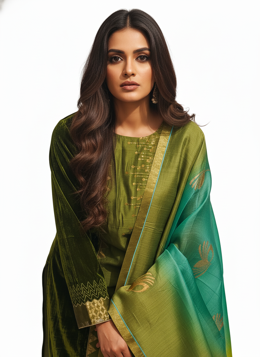 Semi Stitched Formal velvet Suitset