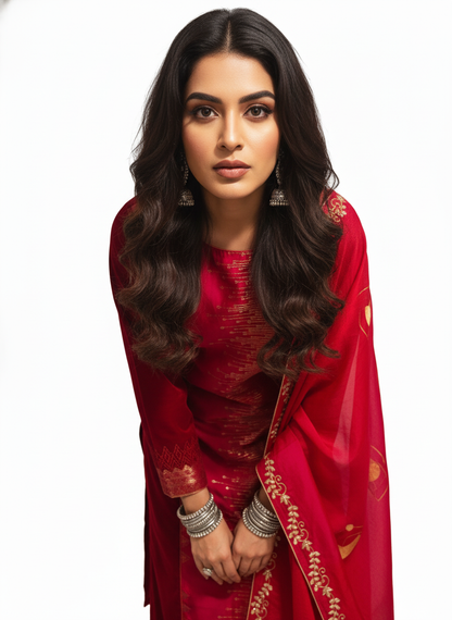 Semi Stitched Formal velvet Suitset