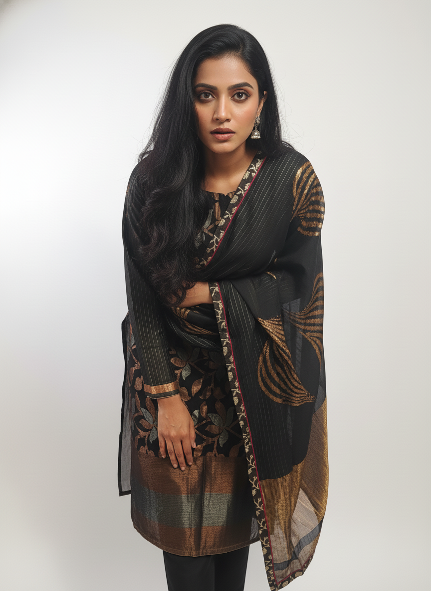 Semi Stitched Formal Chanderi Suitset