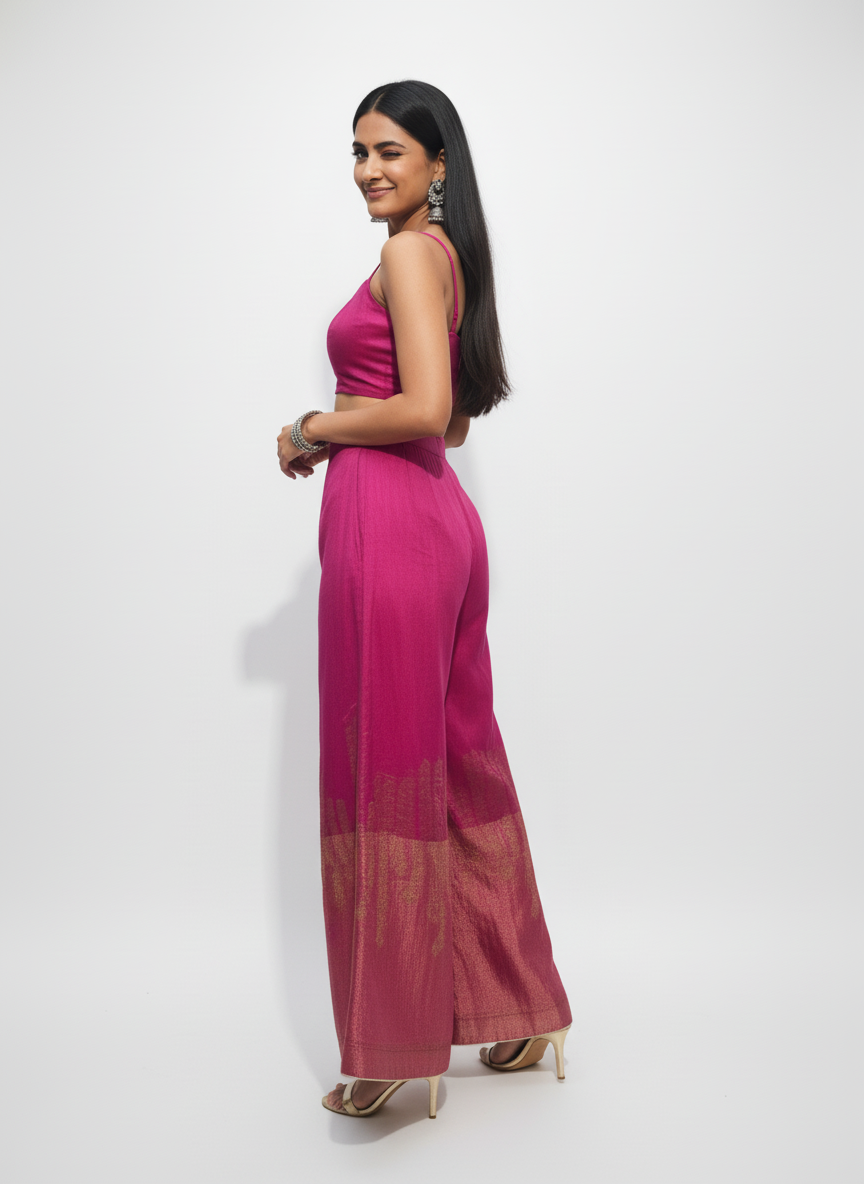 Formal chanderi Embroidered Palazzo pant