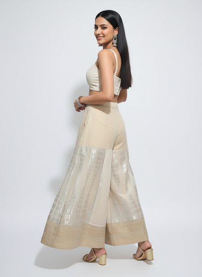 Formal chanderi woven Palazzo pant
