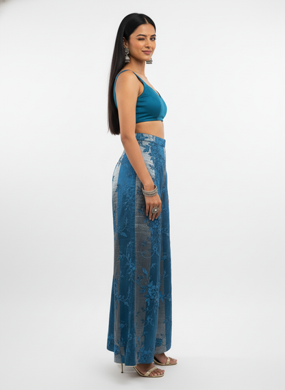 Formal chanderi Embroidered Palazzo pant