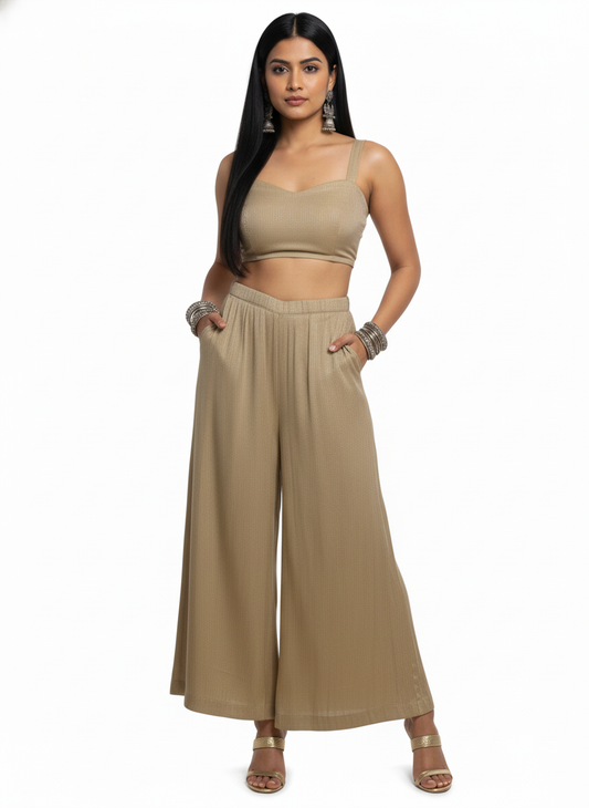 Formal chanderi Embroidered Palazzo pant