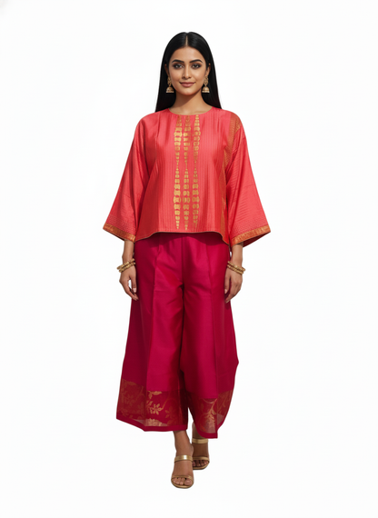 Indowestern chanderi formal coordset