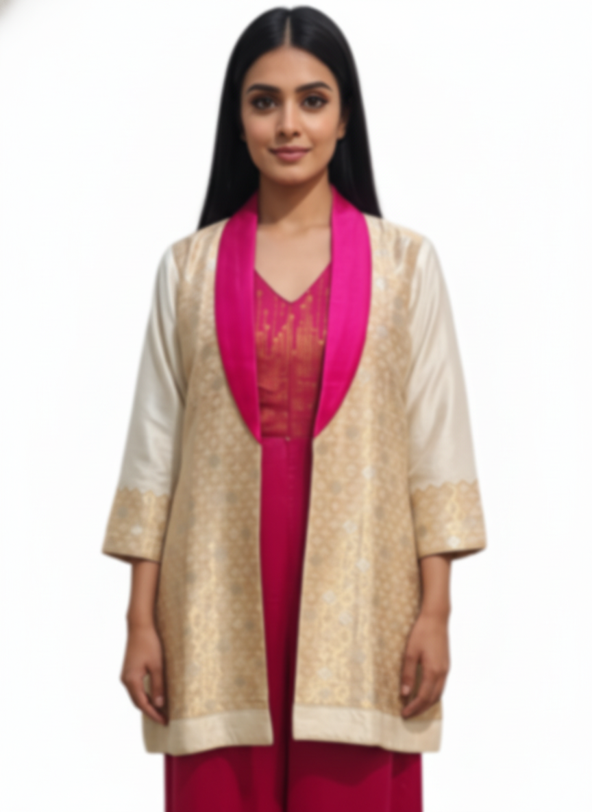 Indowestern chanderi formal coordset