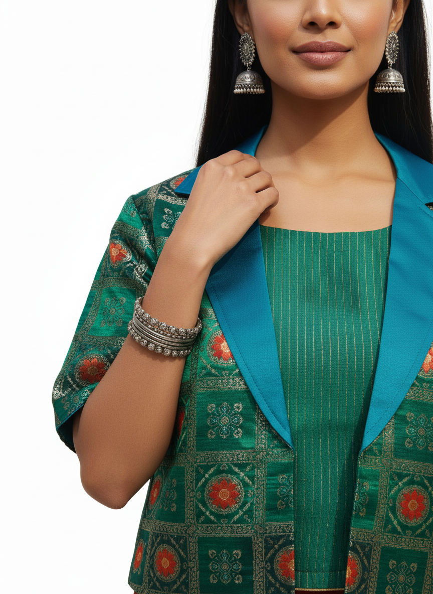 Indowestern chanderi formal coordset