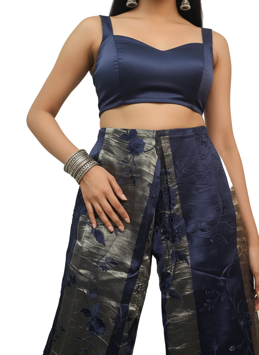 Formal chanderi Embroidered Palazzo pant