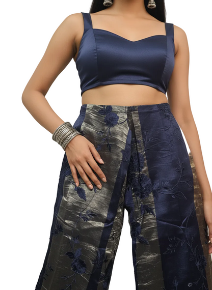 Formal chanderi Embroidered Palazzo pant