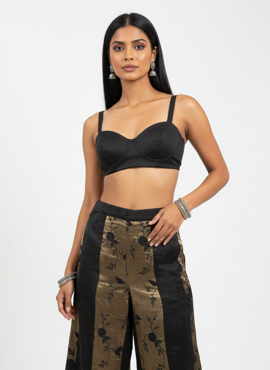 Formal chanderi Embroidered Palazzo pant