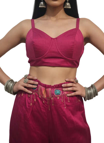 Formal chanderi Embroidered Palazzo pant