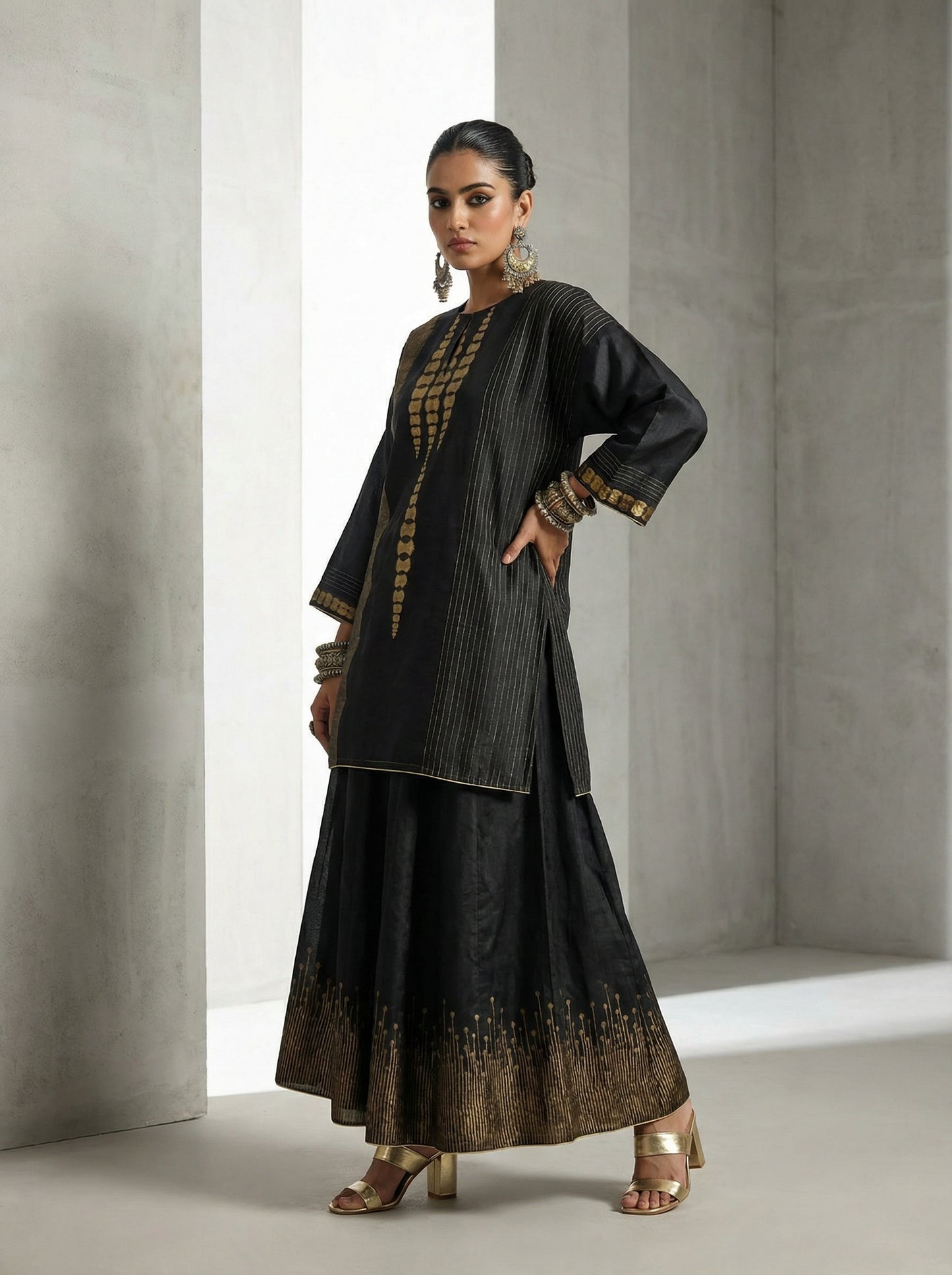 Semi stitched Formal Skirtset