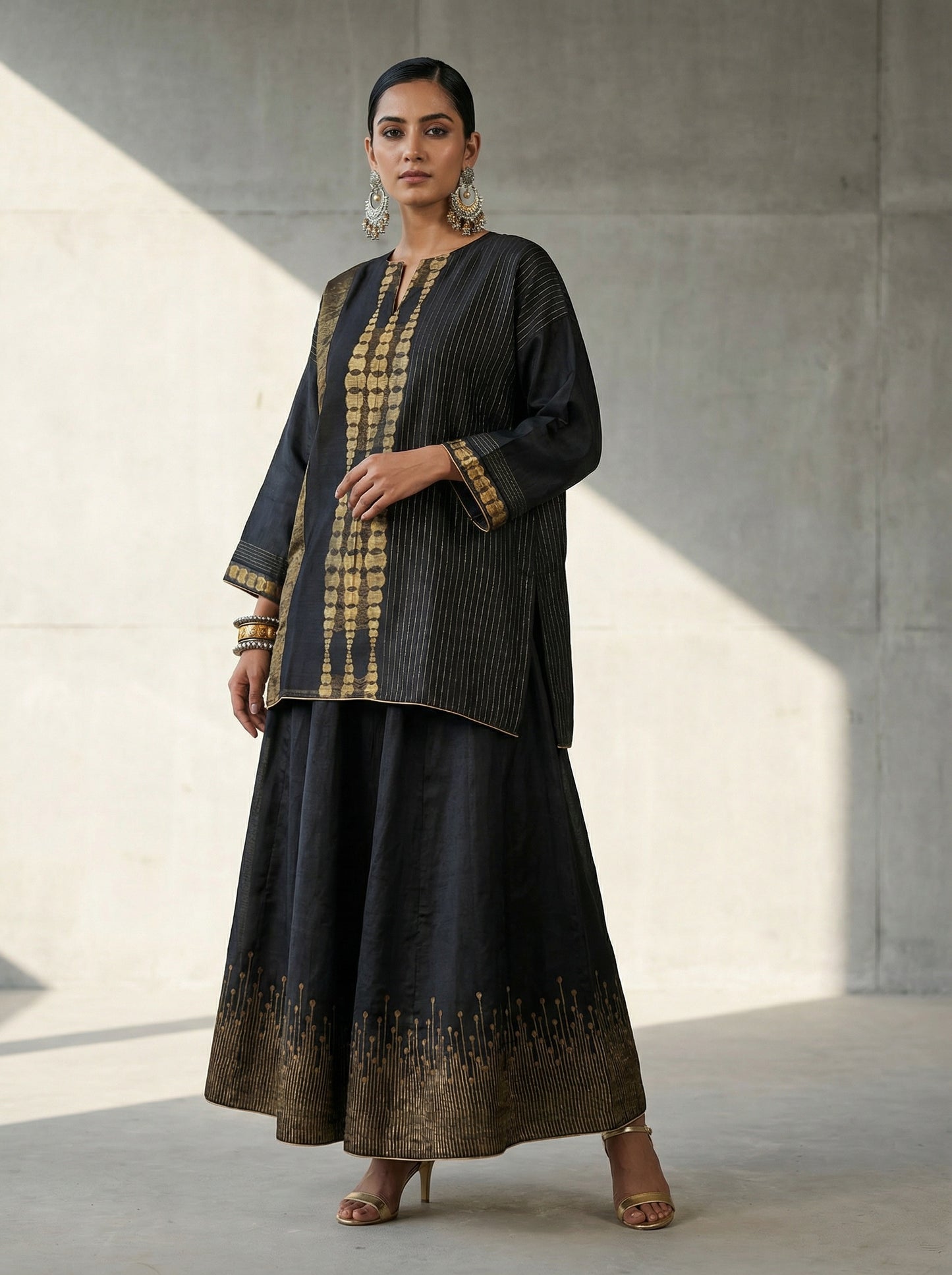 Semi stitched Formal Skirtset