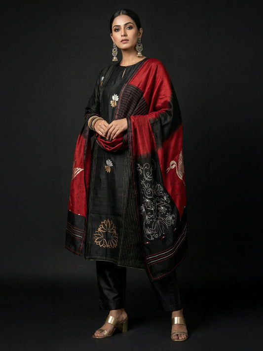 Semi Stitched Formal Chanderi Suitset