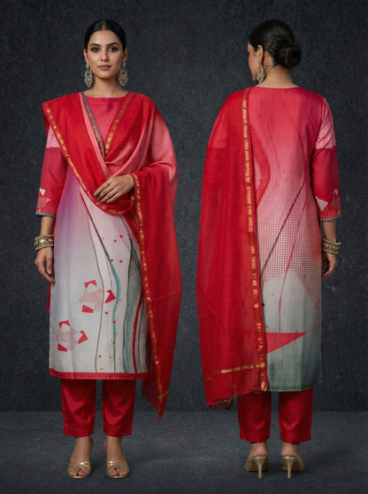 Semi Stitched Cotton Casual Suitset