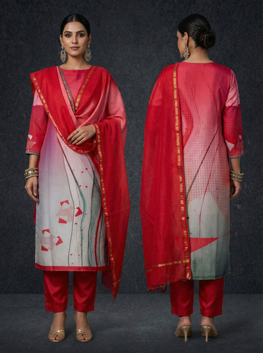 Semi Stitched Cotton Casual Suitset