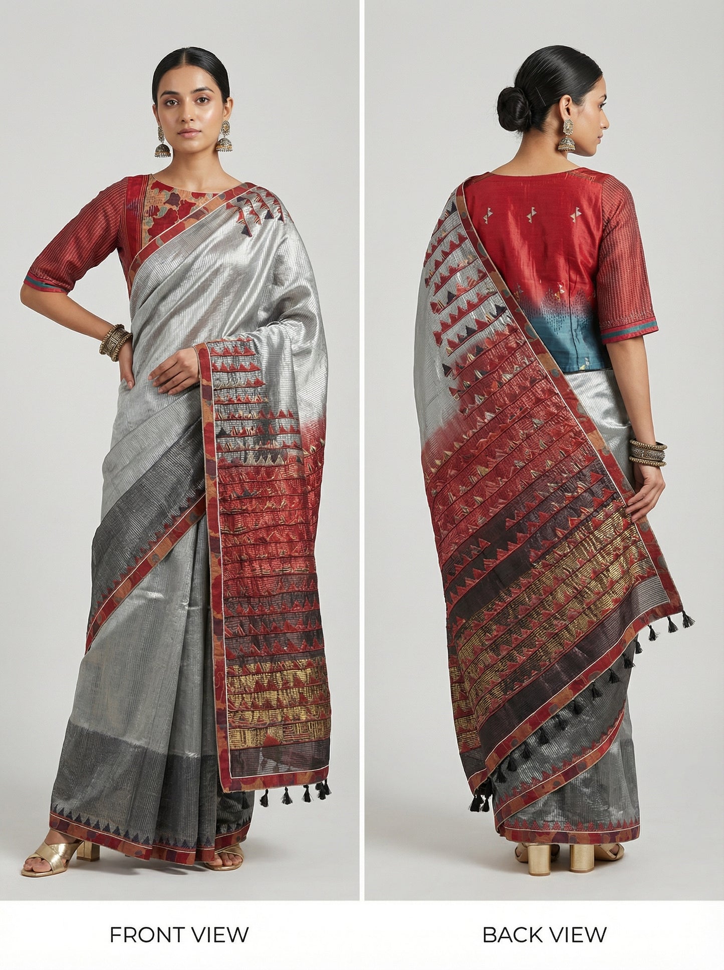 Formal Chanderi Silk Ajrakh Saree