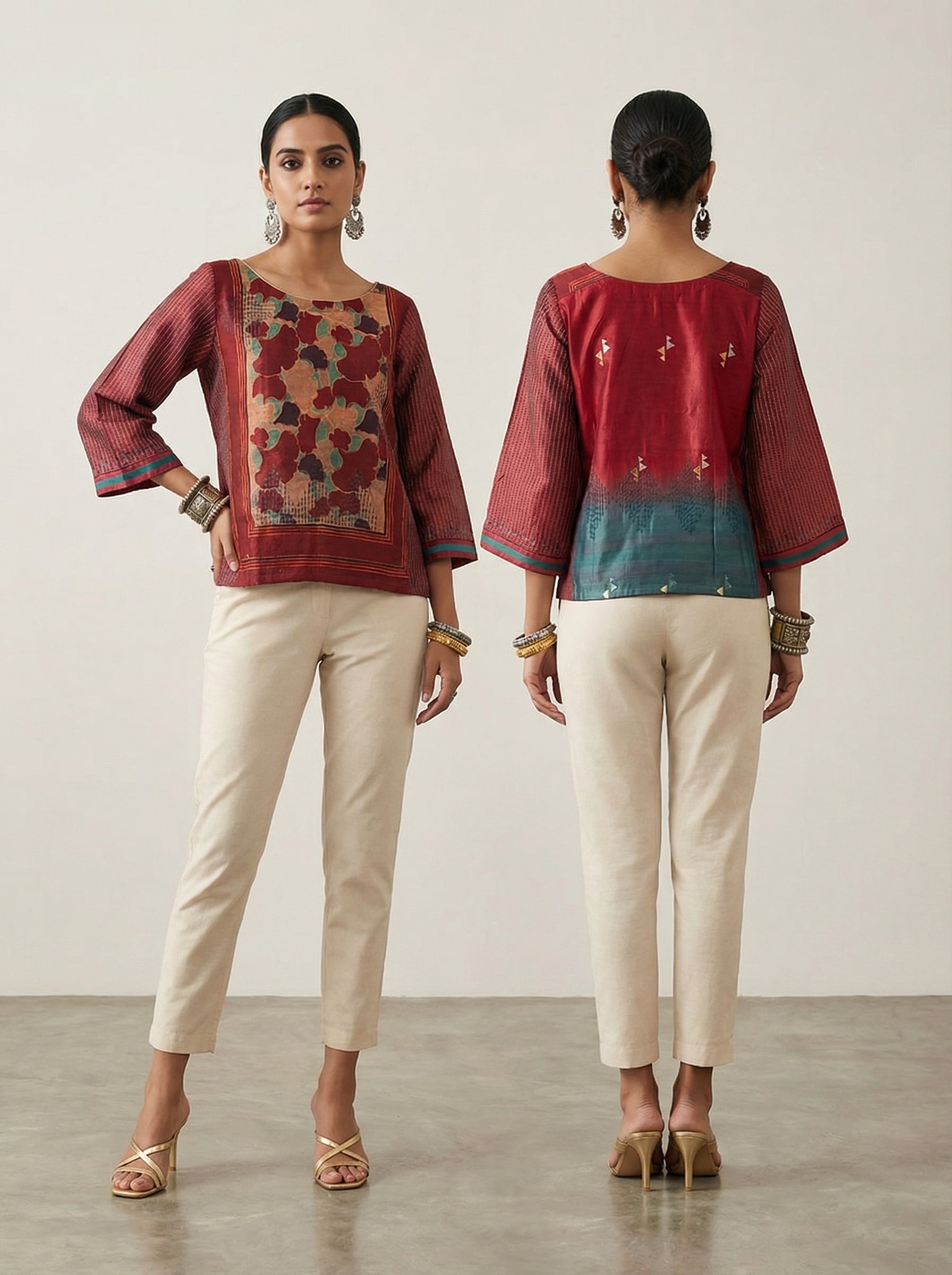 Semistitched Chanderi Ɓlouse VISHAL KAPUR STUDIO