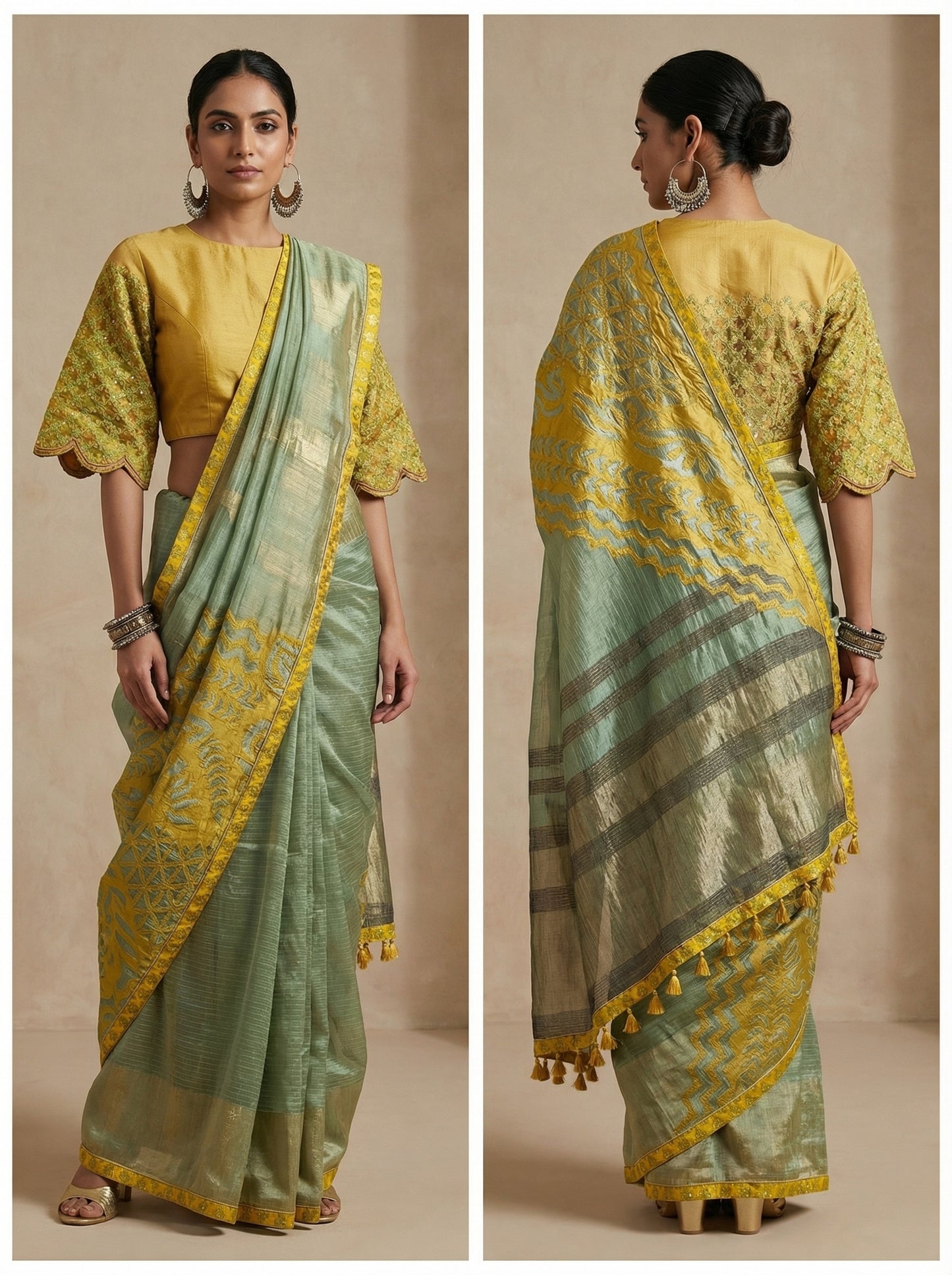 Formal Chanderi Silk With Katabh Saree