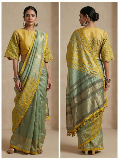 Formal Chanderi Silk With Katabh Saree