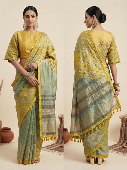Formal Chanderi Silk With Katabh Saree