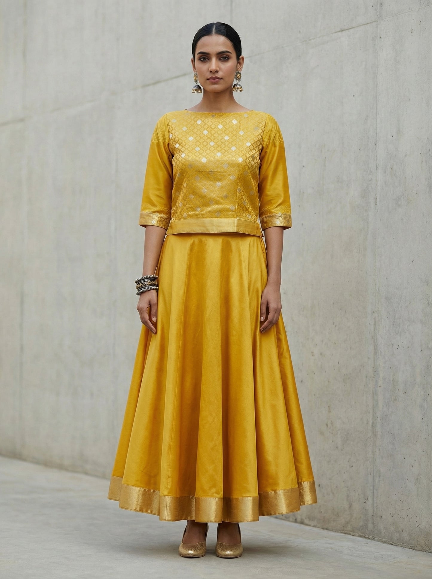 Semistitched Chanderi Ɓlouse