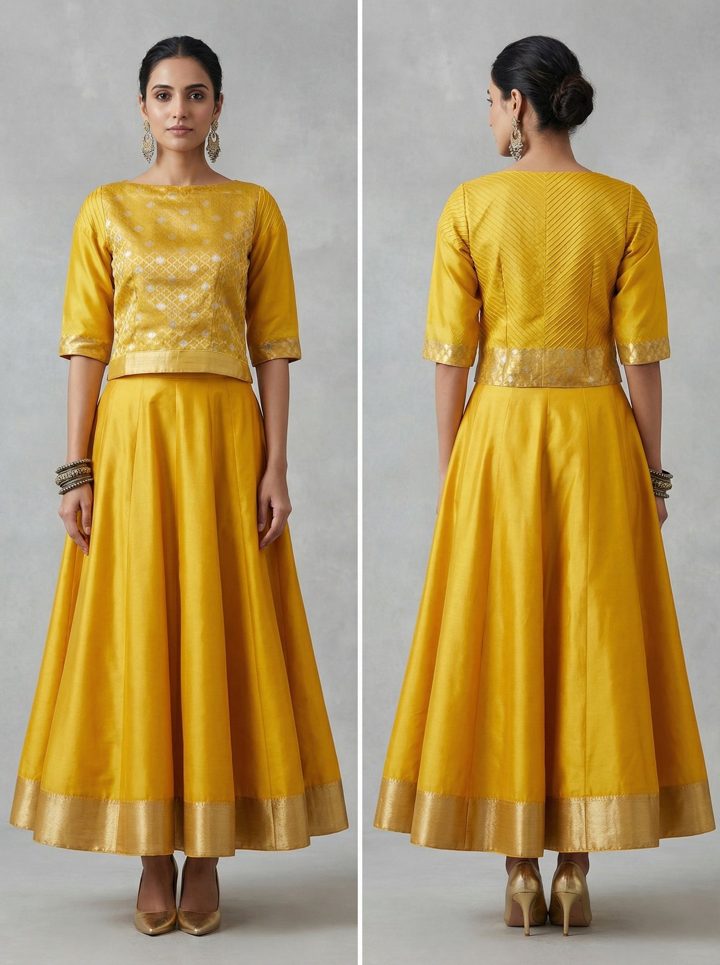 Semistitched Chanderi Ɓlouse