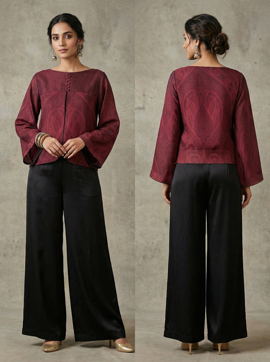 Semistitched Crepe silk Ɓlouse