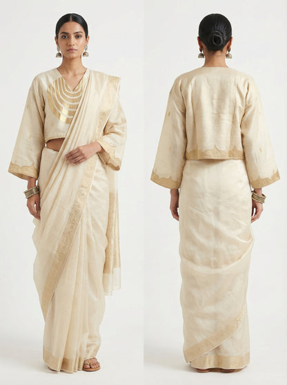 Semistitched Chanderi Ɓlouse