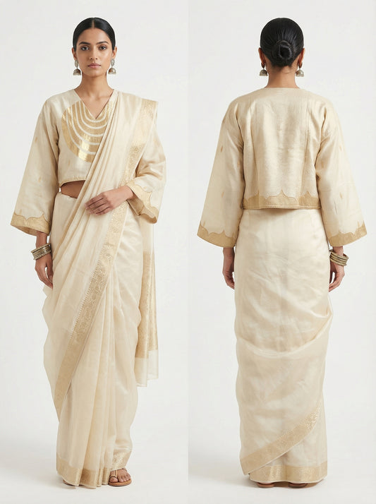 Semistitched Chanderi Ɓlouse