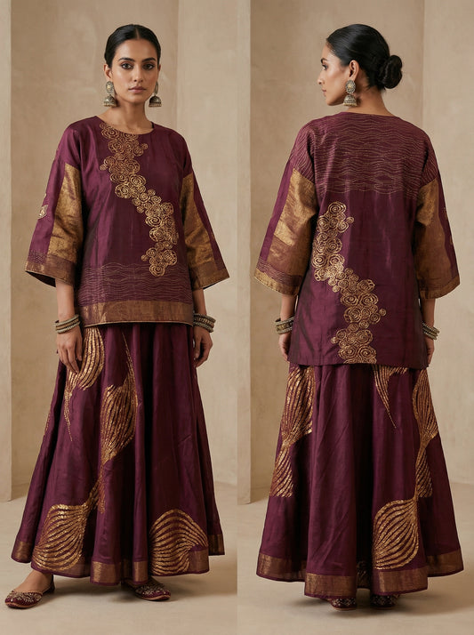 Semi stitched Skirtset