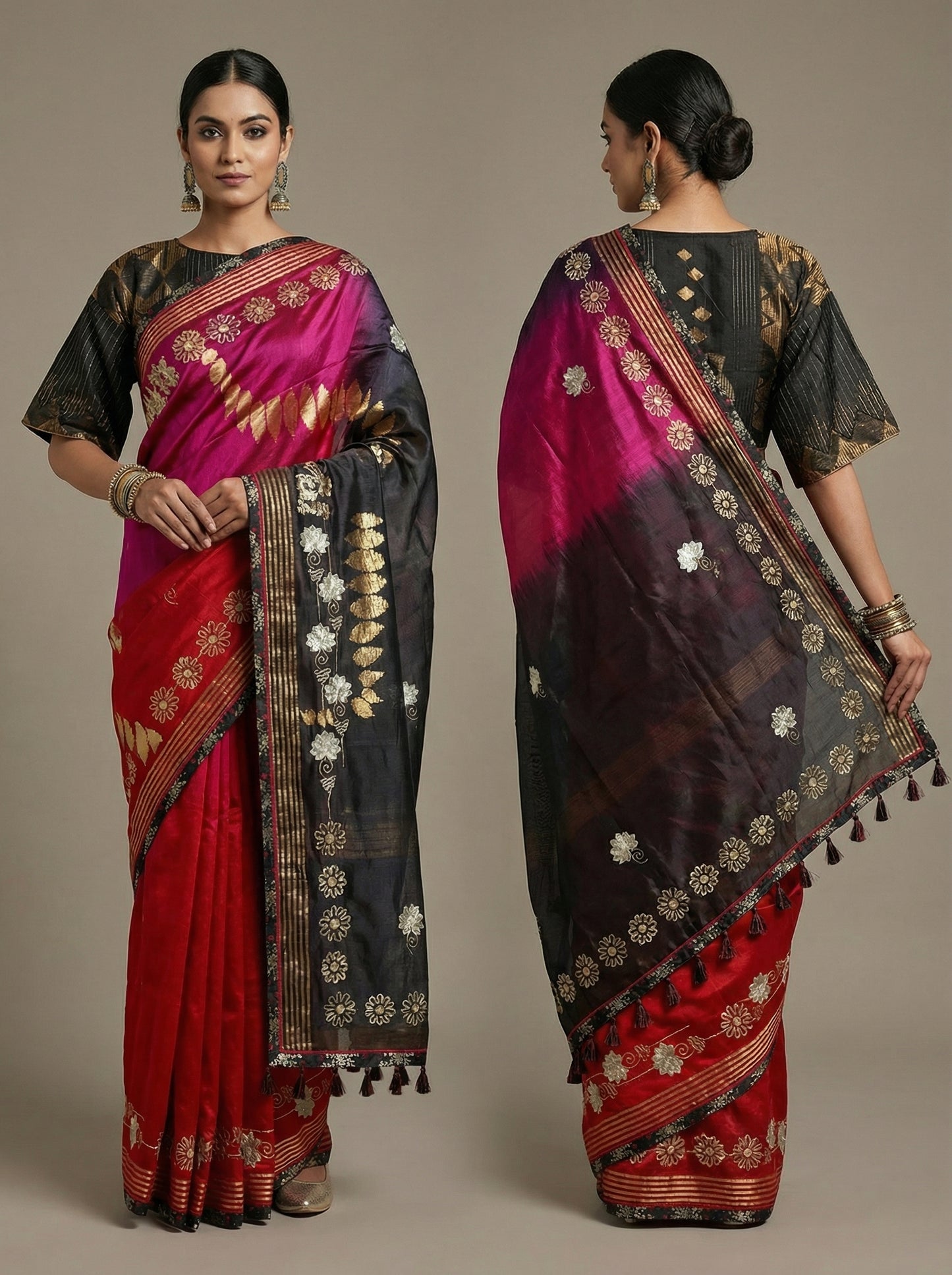 Formal Chanderi Silk Zari Woven With Dabka Saree