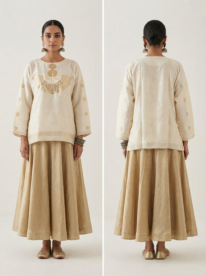 Semi stitched Formal Skirtset