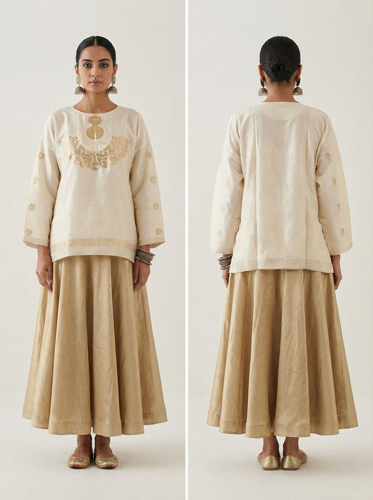 Semi stitched Formal Skirtset