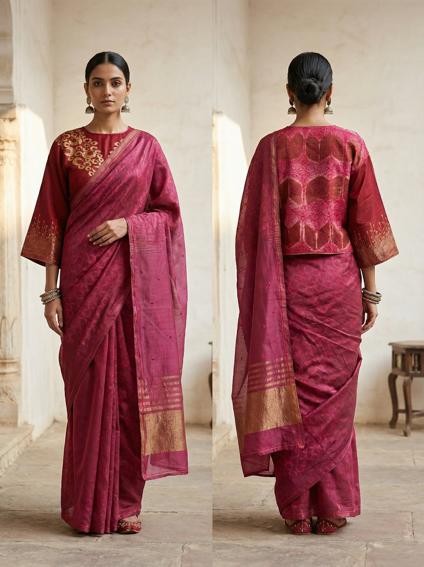Chanderi Block Printed Saree