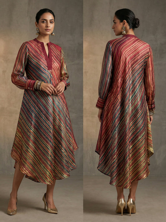 Stitched silk dress