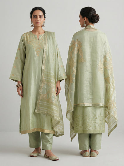 Semi Stitched Formal Chanderi Suitset