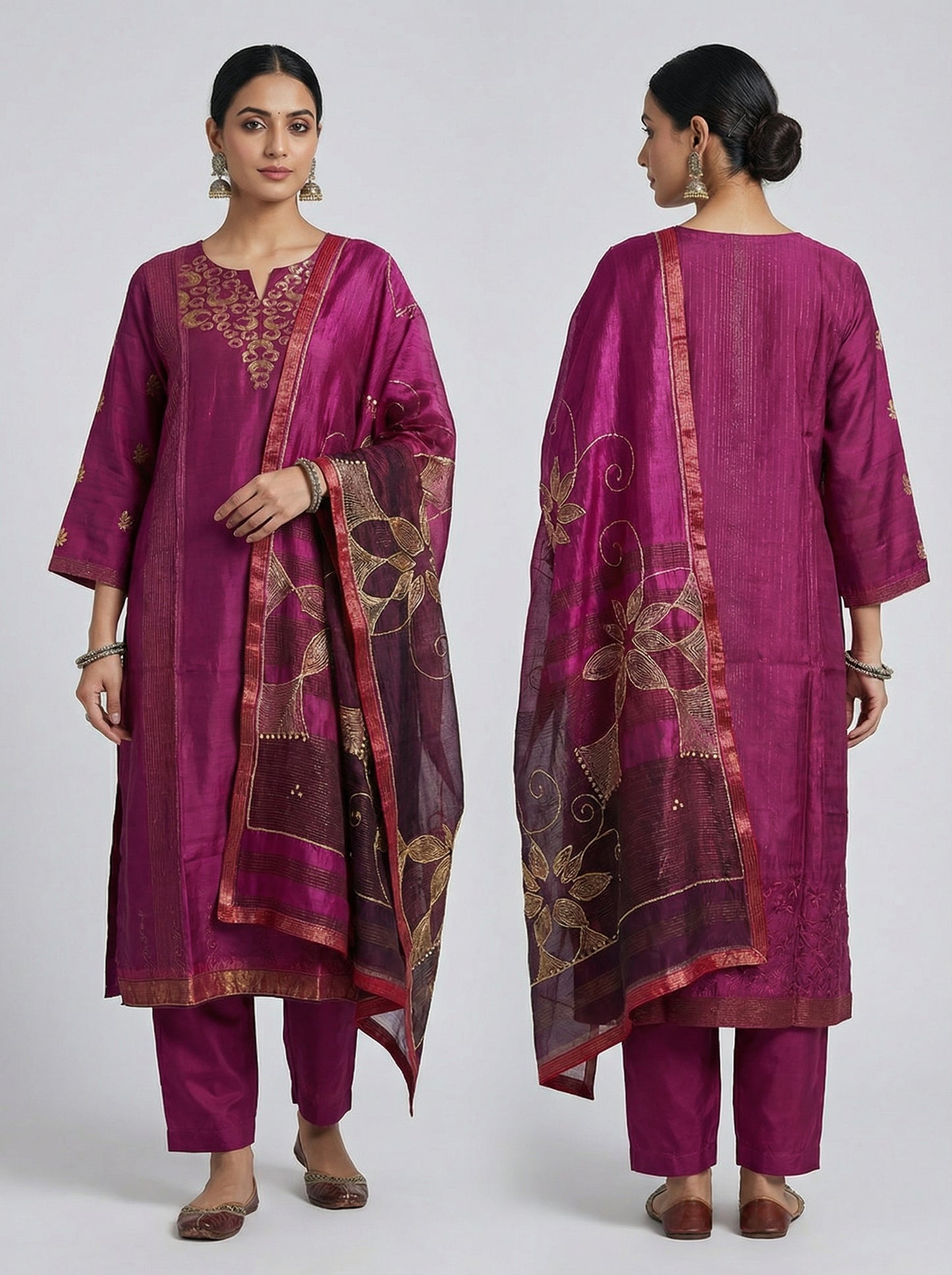 Semi Stitched Formal Chanderi Suitset