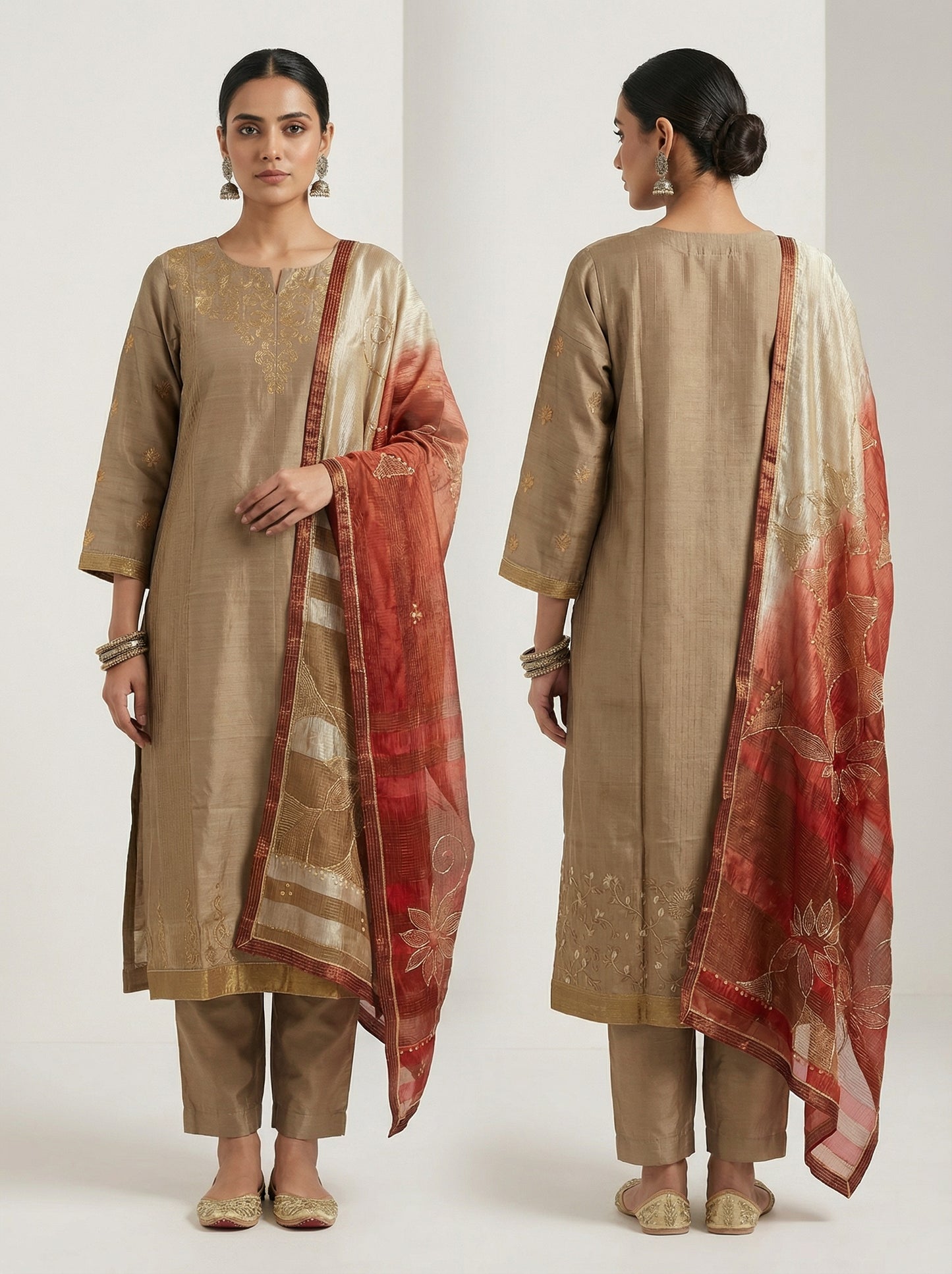Semi Stitched Formal Chanderi Suitset