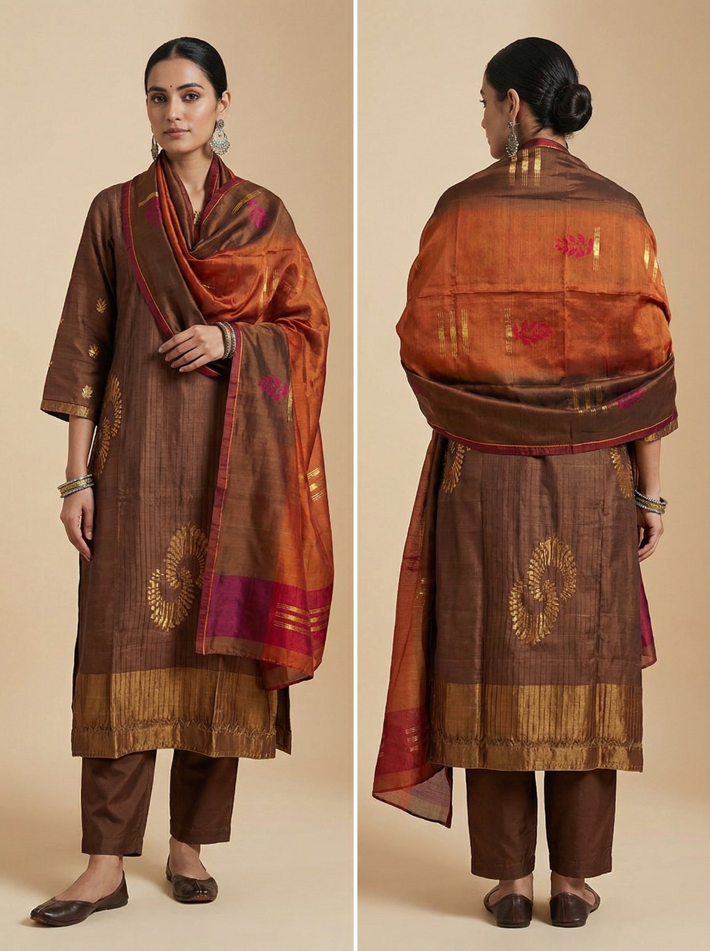 Semi Stitched Formal Chanderi Suitset