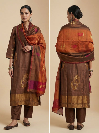 Semi Stitched Formal Chanderi Suitset