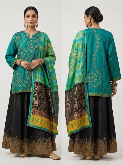 Semi stitched Formal Skirtset