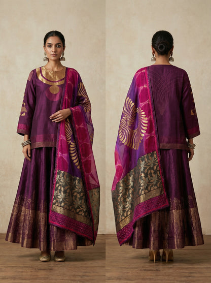 Semi stitched Formal Skirtset